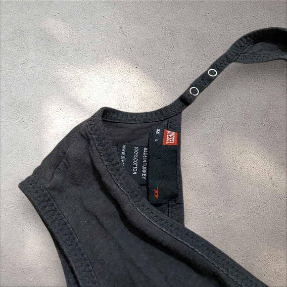 Vtg Y2k Diesel Discoveries Ruched V-Neck Tank Top - Picture 6 of 7